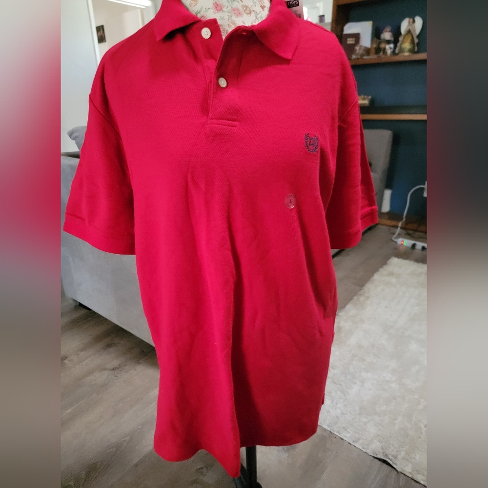 Nwt Chaps Bold Red Polo Shirt Size Large
